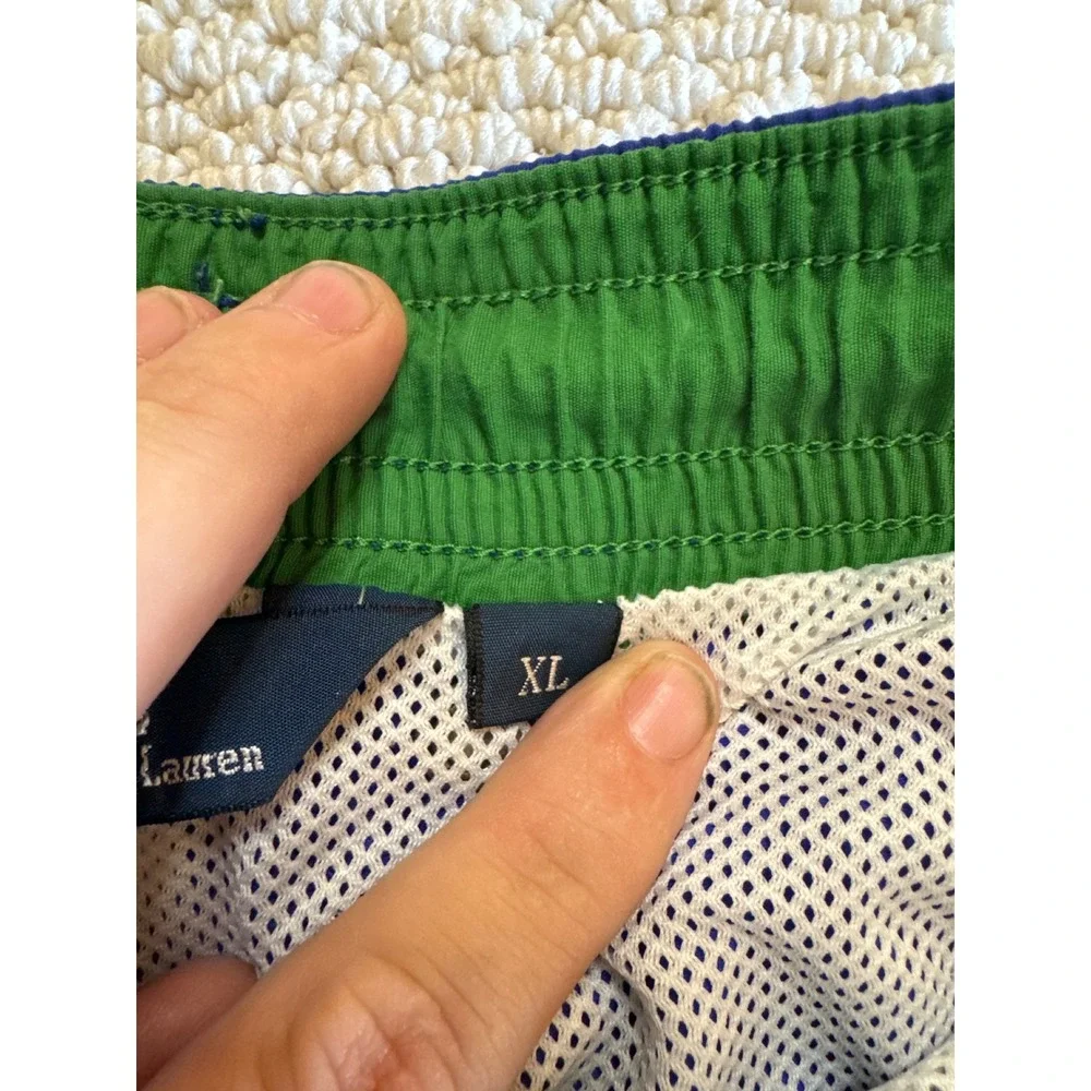 Polo Ralph Lauren Blue Swim Trunks XL Vintage Pony Logo Mesh Lined Board Shorts